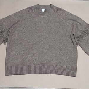 Women's Fringe Sweater - Gray